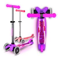 Самокат детский Mini Micro Deluxe LED Glow Plus Морозный розовый