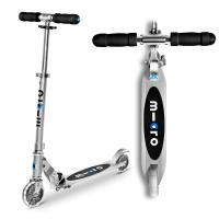 Двухколесный самокат Micro Scooter Sprite LED серебристый