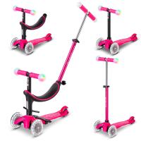 Самокат Micro Mini2Grow Deluxe Magic LED розовый