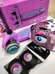 комплект аксессуаров для самоката в розовых тонах