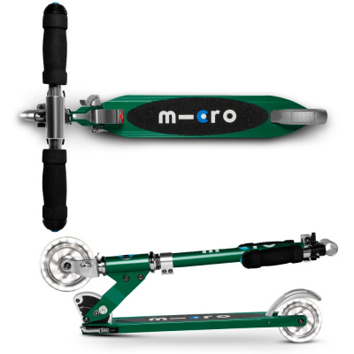Двухколесный самокат Micro Scooter Sprite LED зеленый