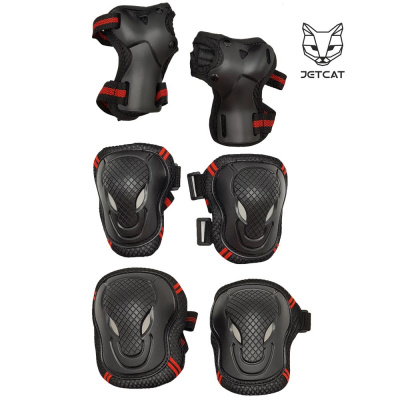 Комплект защиты Jet Cat Sport 6 предметов черно-красный